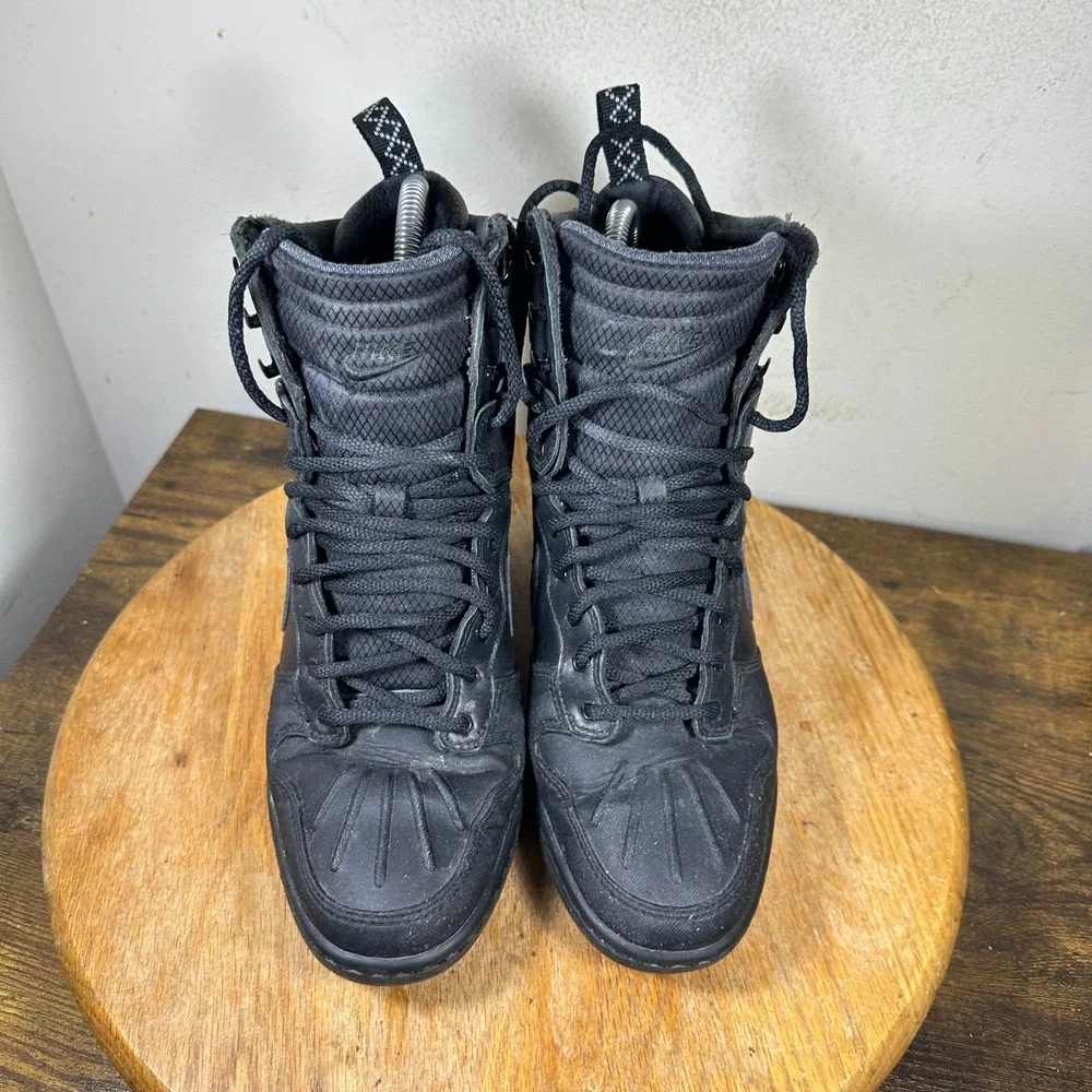 Nike Dunk High Skinny Sky Hi Sneakerboot Black Iridescent 807401-001 Womens 8